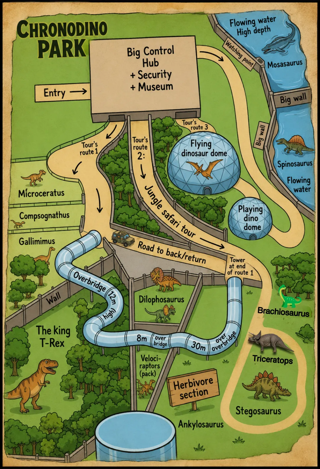 ChronoDino Park illustrated map